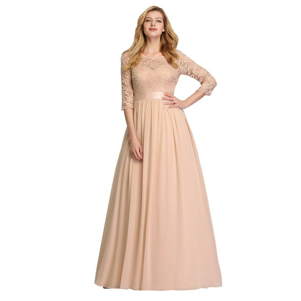 Ever-pretty US Long Lace Formal Evening Party Dresses A-line Bridesmaid Dresses